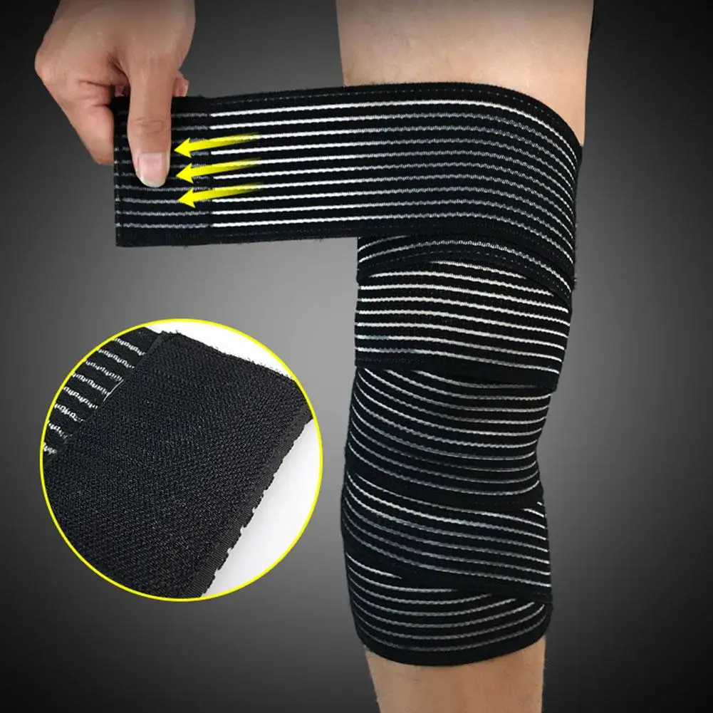 Protecteur de bandage de compression, orthèse de soutien du genou, sangles de coude élastiques de sport, bandes de jambe, bandage rond d'entraînement, 1PC