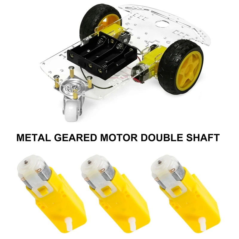 Motoriduttore Dual Shaft 3-6V TT Motor per Smart Car Robot Pack da 6 (I Shape)