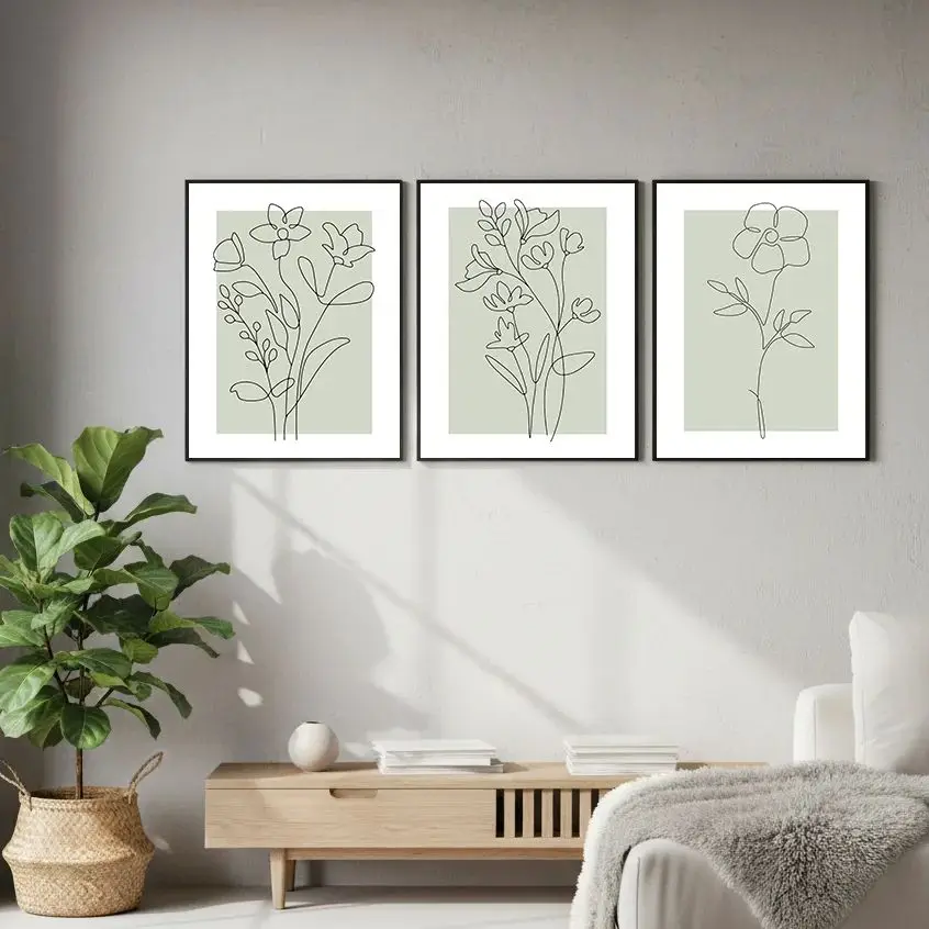 

Minimalist Abstract Line Flower Botanical Wall Art Canvas Painting Poster Picture Home Decor Bedroom Living Room Office Art