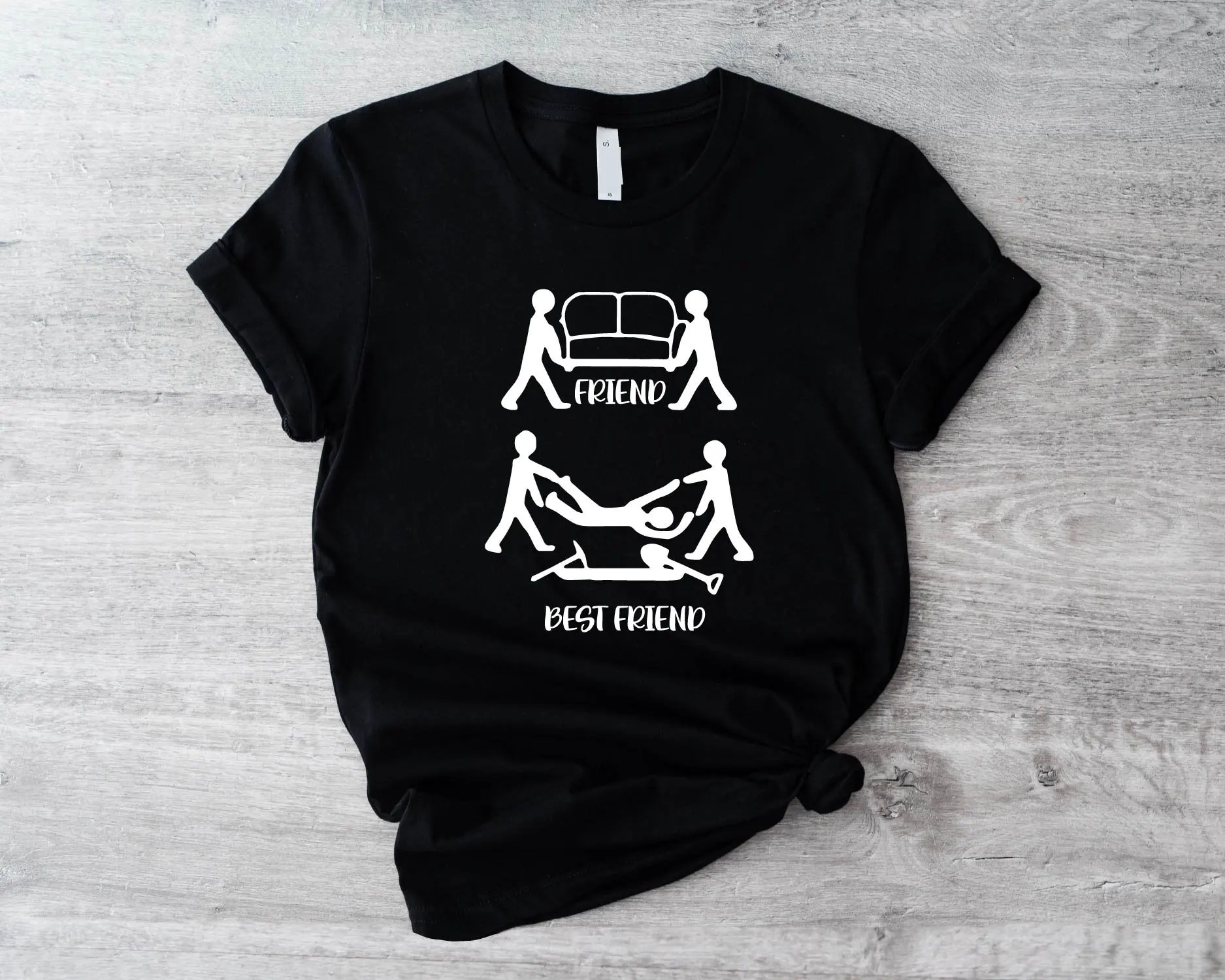 2024 New Voguish Funny Print Women T-shirt Best Friend Comfort Female Shirt Stylish Fallow Comical Girl Tee Friend Birthday Gift