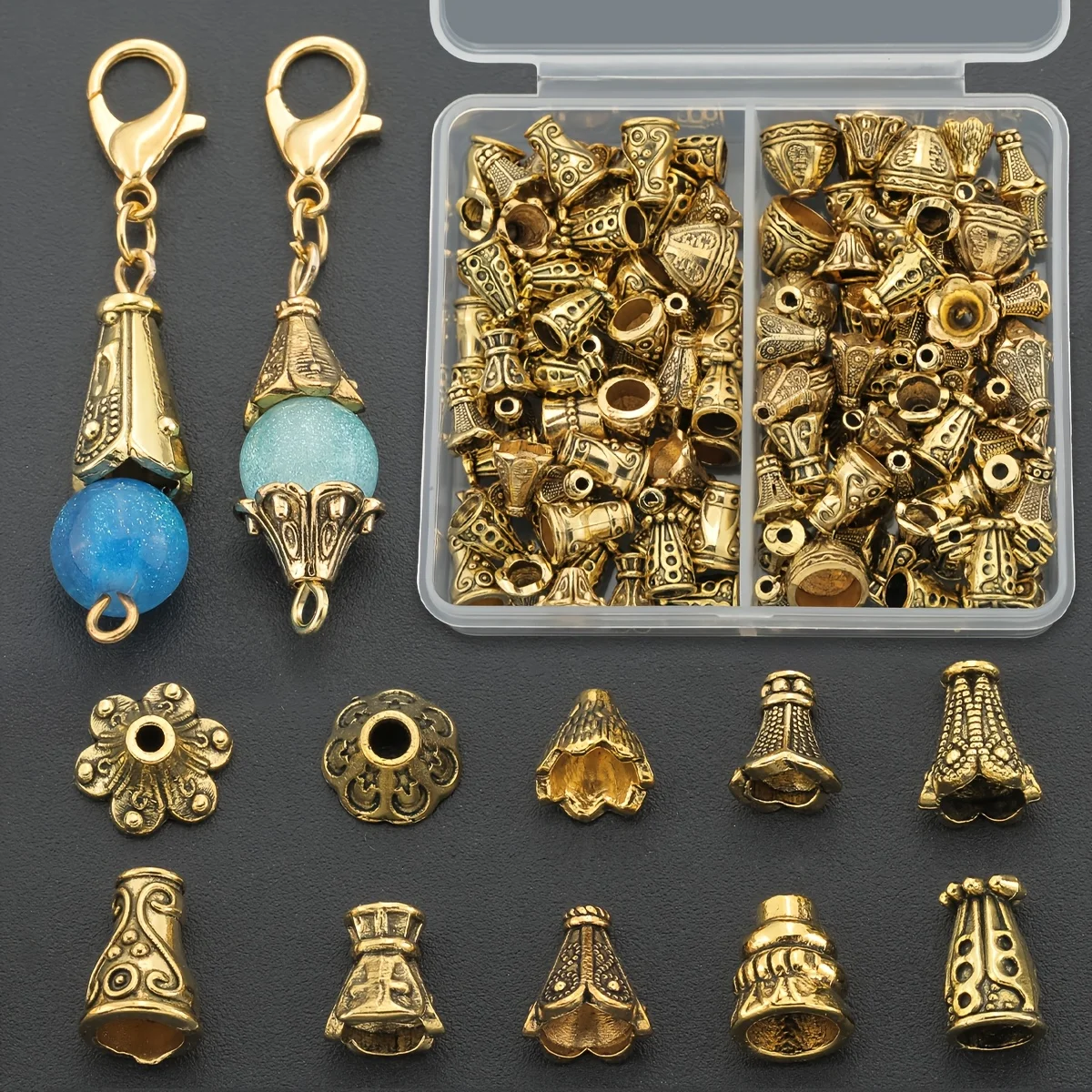 30/60 Pcs Randomly Mixed Styles. Flower-shaped Gap Beads. Suitable for DIY Earrings, Bracelets, Necklaces and Pendants Making.