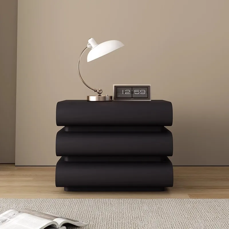 

French With Drawers Nightstands With Storage Modern Cute Design Nightstands Leather Minimalist Mesa De Cabeceira House Furniture