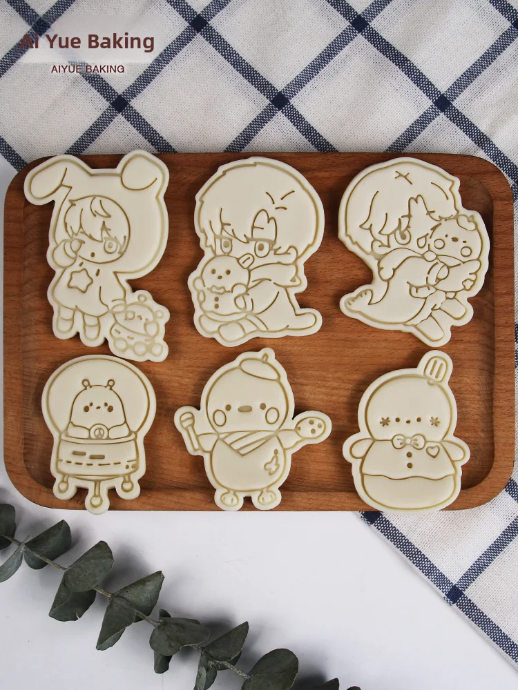 

Cartoon Q Version Love And Deep Space Biscuit Printing Mold Clay Kitchen Baking Tools Handmade Cusizable Cookie Mould