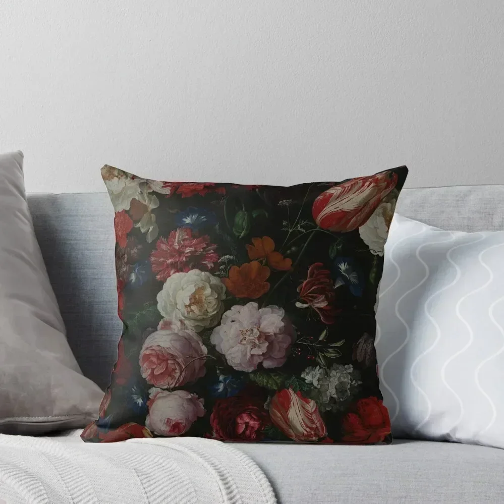 

Dutch Midnight Garden I Botanical Night Throw Pillow Christmas Pillows ornamental pillows Elastic Cover For Sofa pillow