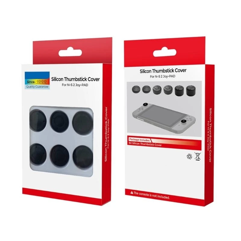 6шт -рокер -крышка для контроллера NS2 Силиконовые кепки с заменой палец для большого палец