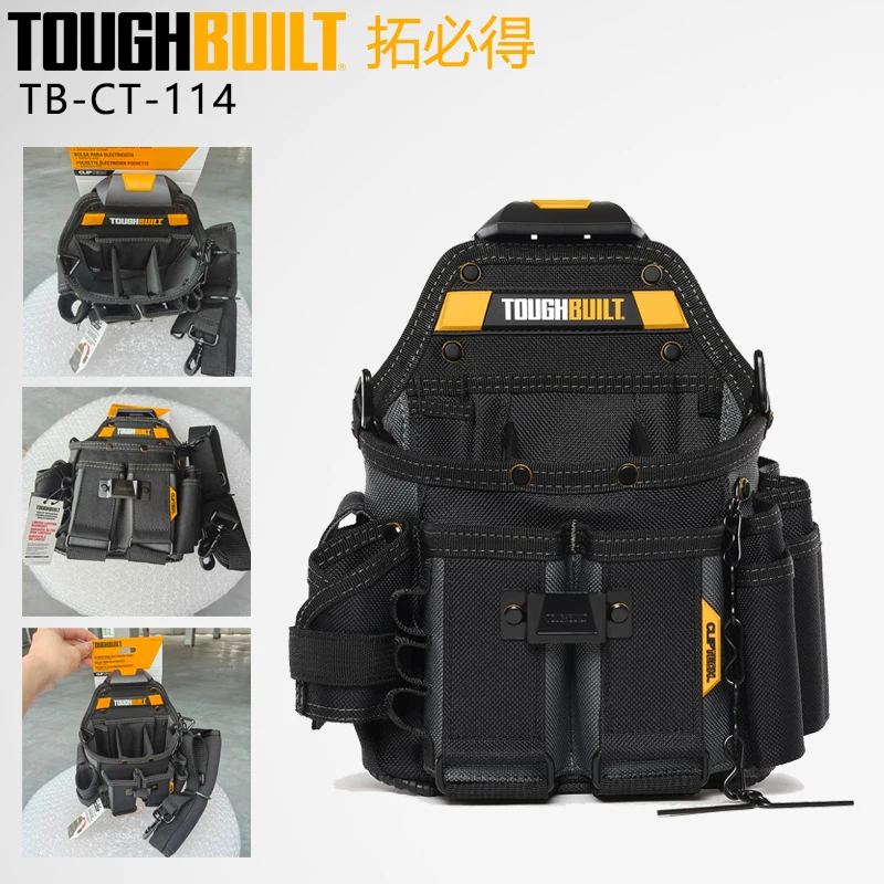 toughbuilt-tb-ct-114-cliptech-journeyman-borsa-porta-attrezzi-per-elettricisti-con-tracolla-e-supporto-resistente-e-multi-tasca