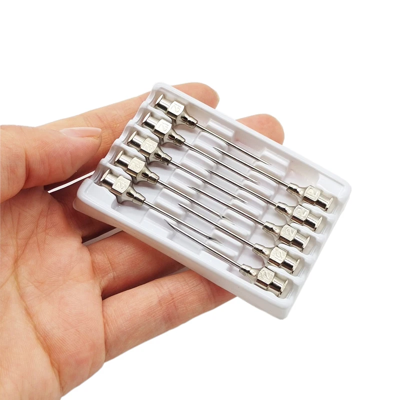 20pcs Farm Animals Injection Needle 304 Stainless Steel Dispensing Needle Syringe Poultry Small Veterinary Supplies