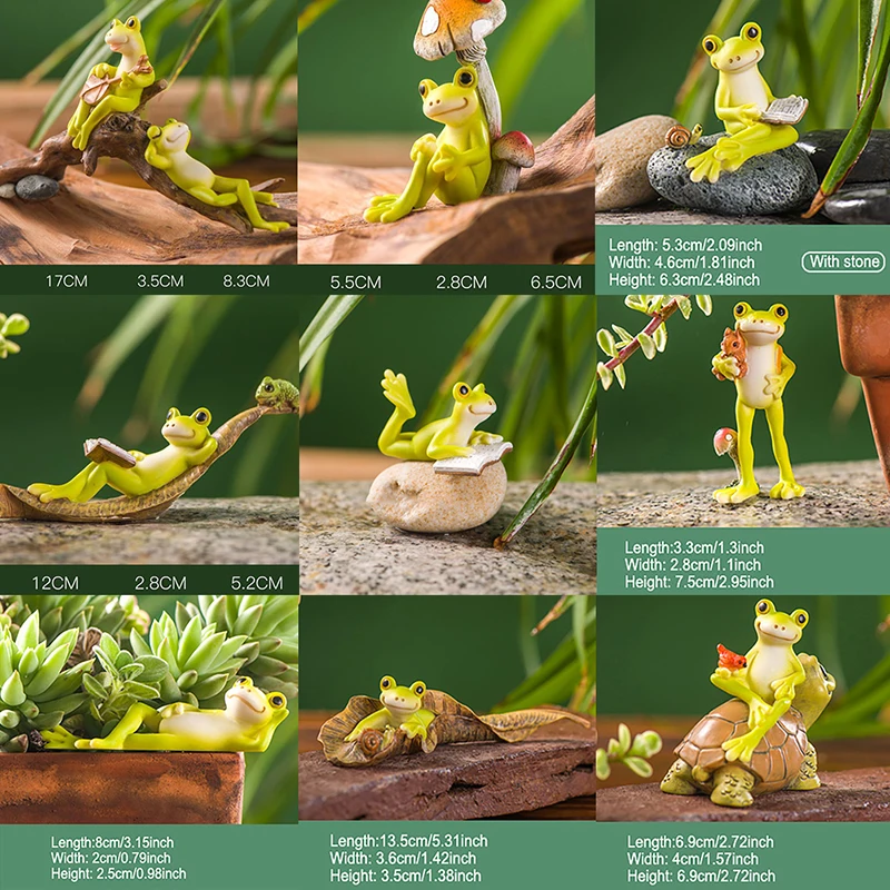 

Resin Funny Frog Figurines For Interior Home Bathroom Interior Decoration Accessories Personalized Gift Object Garden Decor