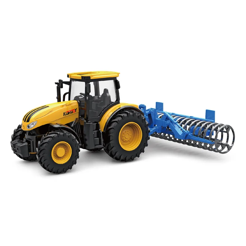 New Product Simulation Farmer Engineering Vehicle Acousto-Optic Music Farmer Car Toy 1:24 Large Agricultural Transport Vehicle