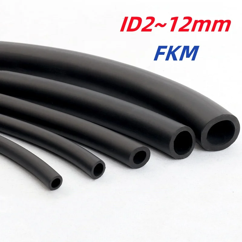 ID2~12mm FKM Fluorine Rubber Hose Acid-base Heat Oil Resistant Fluororubber Tubing
