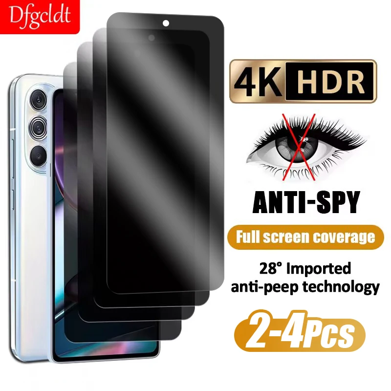

2-4Pcs Anti-spy Tempered Glass For Motorola Edge 30 20 Pro Privacy Screen Protector For Moto G200 G60S G60 G50 G30 G20 G10 Glass