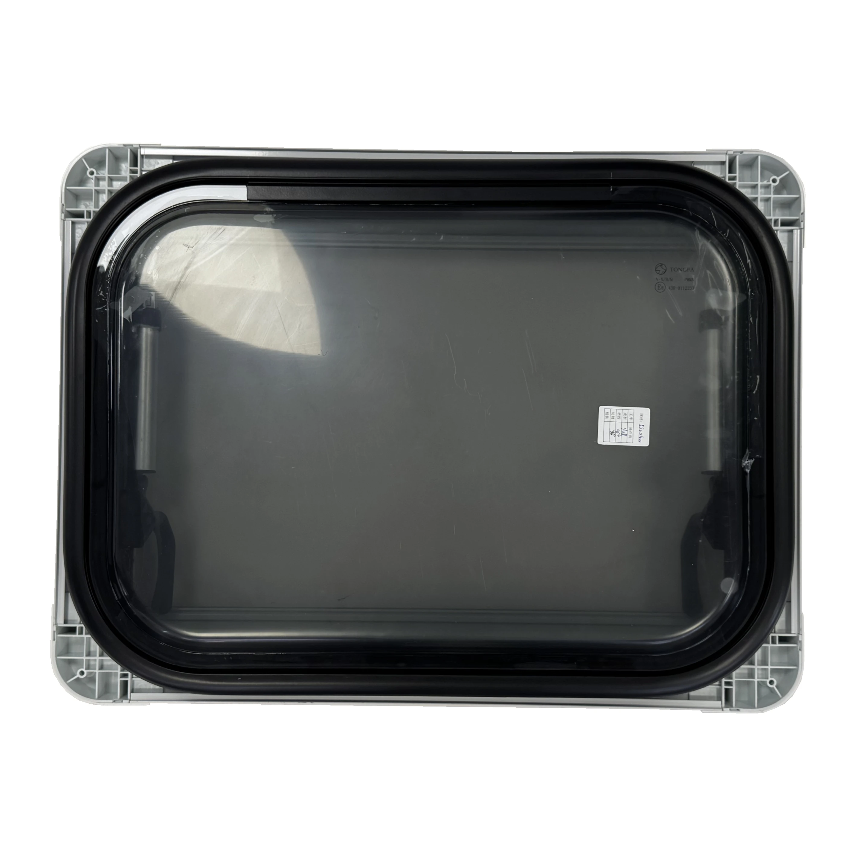 E-MARK Double Paned Acrylic Round Corner Tophung Hinged Window With UV Protection For Rv Caravan Trailer