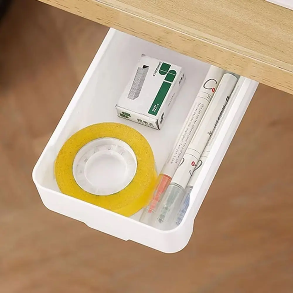 صندوق تخزين رف ذاتي اللصق متعدد الوظائف موفر للمساحة تحت درج المكتب درج ذو سعة كبيرة