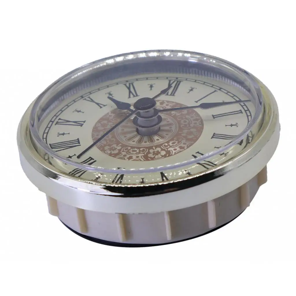 Quartz Movement Skeleton Clock Watch Insert Round Dial Black Roman Numeral Clockwork Spare Parts for Crafts Table Clock