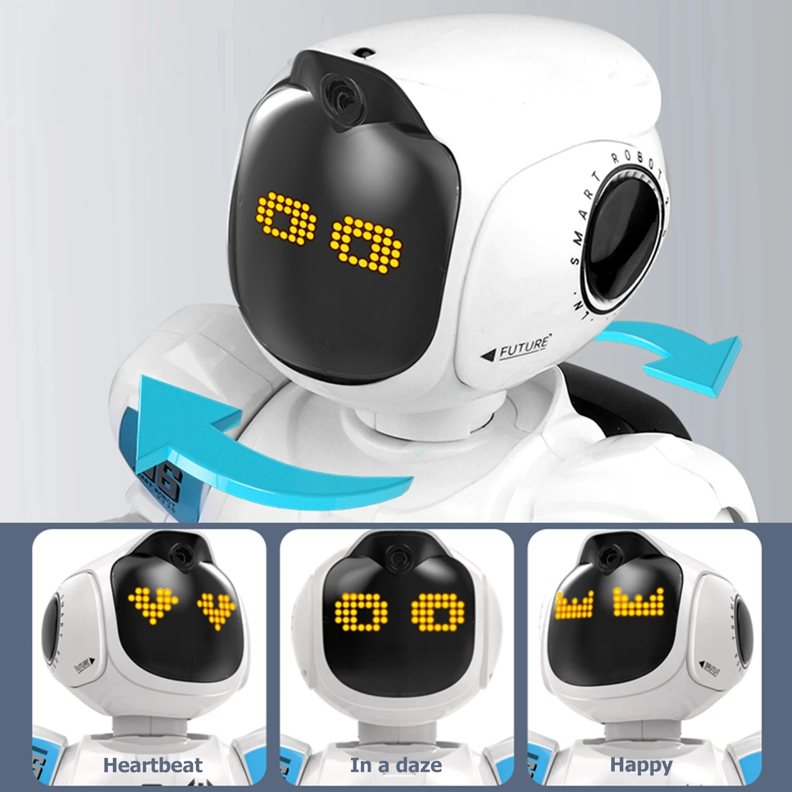 New Remote Control Robot Large-Capacity Battery Intelligent Programming Singing And Dancing Touch Function With LED Light