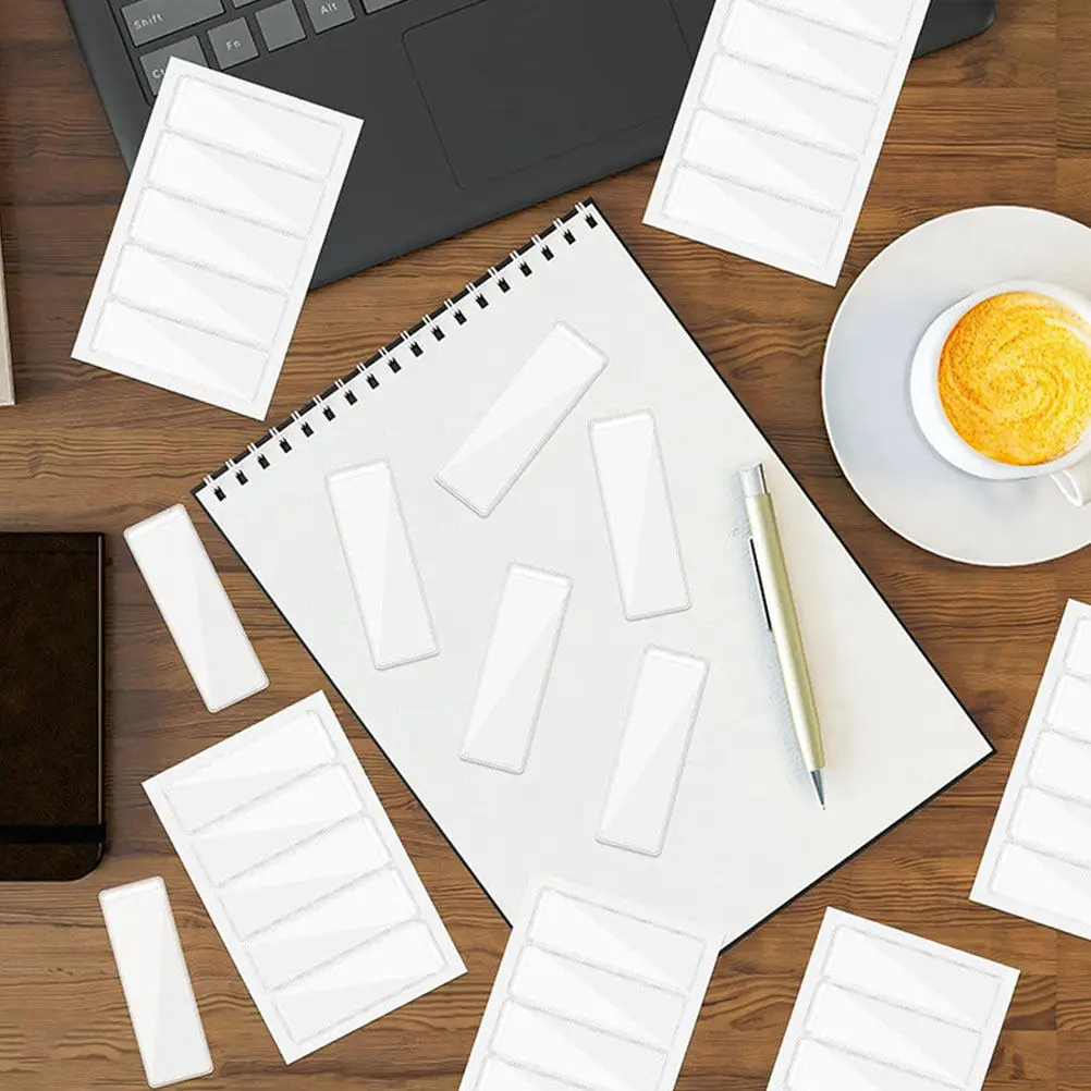 

40 самоклеящихся кармашков для этикеток из прозрачного пластика для индексных карточек, организации файлов, держателей для наклеек, контейнеров для хранения, карточных вкладышей