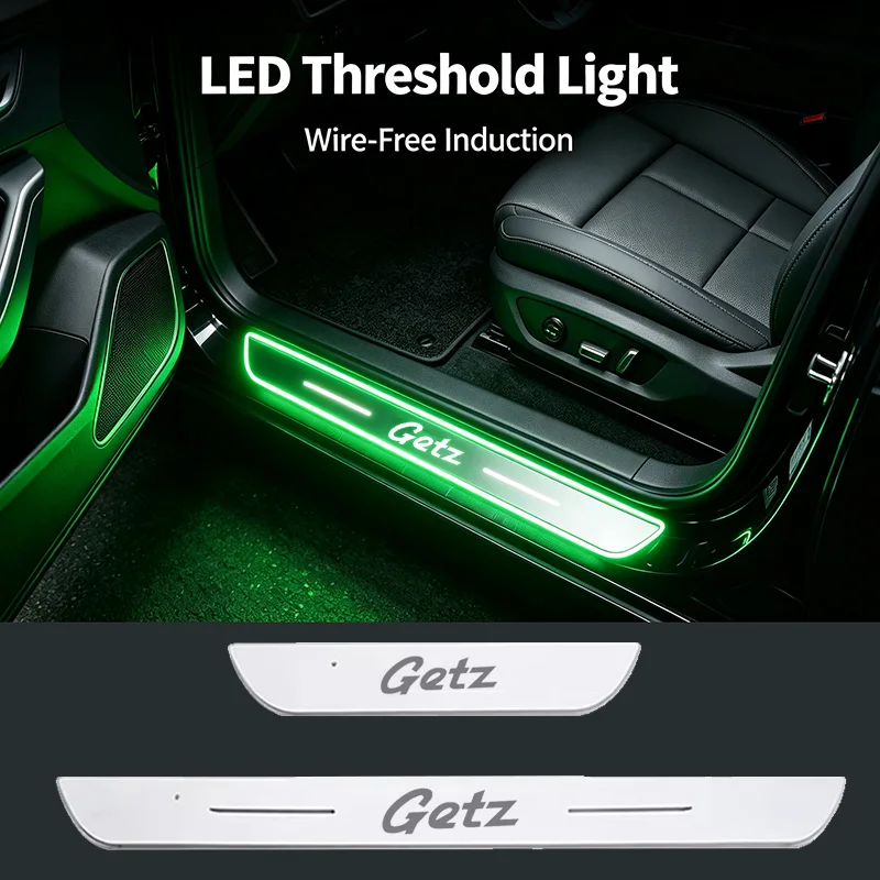 Wireless Acrylic Moving LED Car Threshold Light for Hyundai Getz Logo Door Welcome Pedal Strips Lamp Interior Decoration