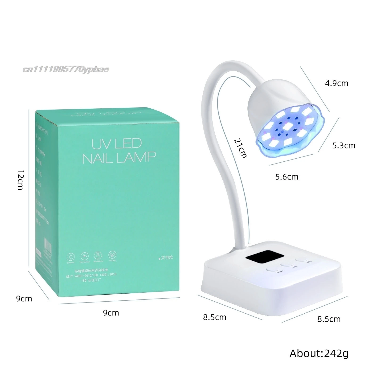 LED Nail Lamp 30W Rechargeable UV Gel Polish Dryer 360 Flexible Gooseneck Smart Sensor Flash Cure Machine For Salon Home view 6