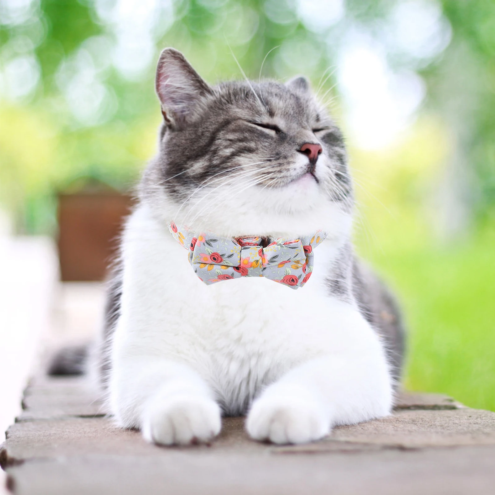 

Pet Collar Adorable Cat Necklace Decorative Small Cat Collars Pure Cotton Flower Pattern Kitten Bows Holiday Birthday Pet Decor