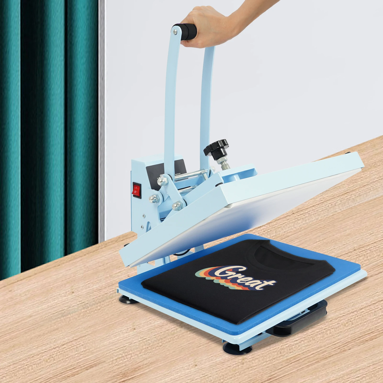 

Sturdy Cast Aluminum Heat Press Machine With Overload Protection For Home Diy T-Shirt Bag Printing