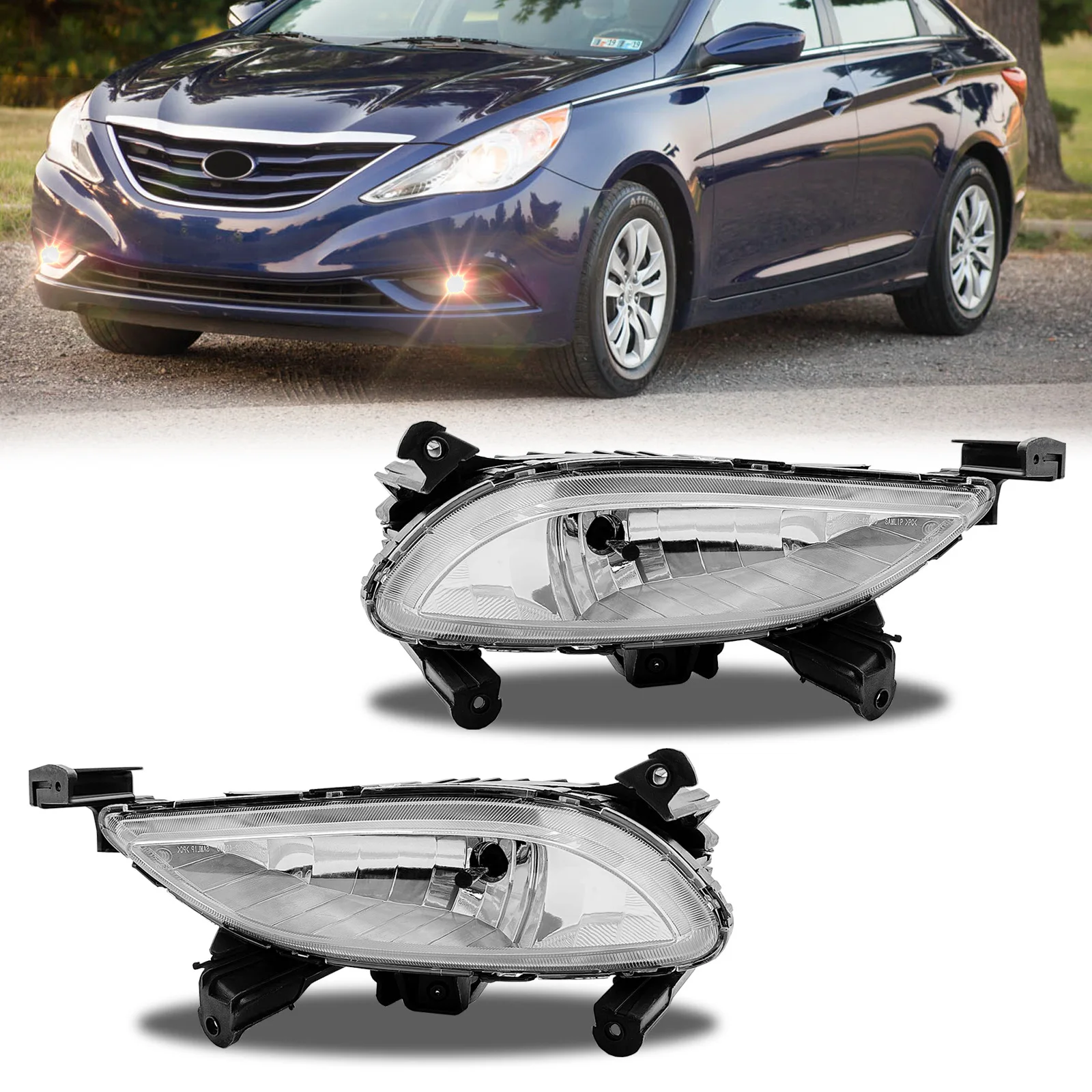 

Галогенные противотуманные фары для Hyundai Sonata 2011-2013, передние бамперные противотуманки в сборе с выключателем и проводкой