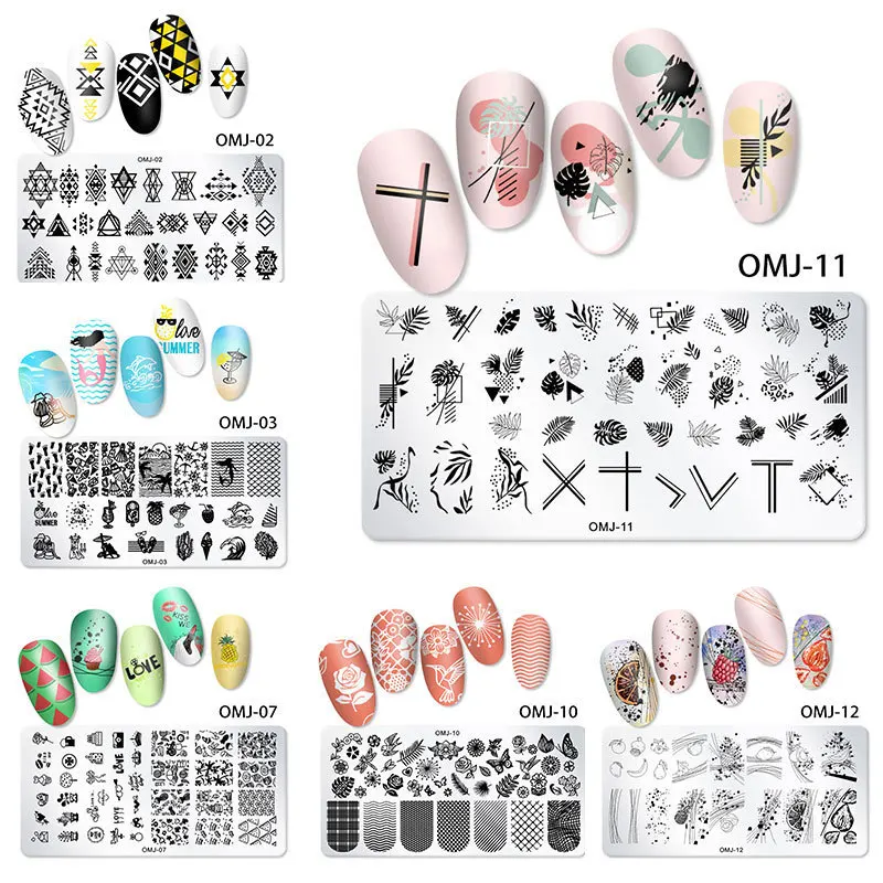 Printing template Nail art steel plate Rectangle printing plate Color painting oil template New printing spot