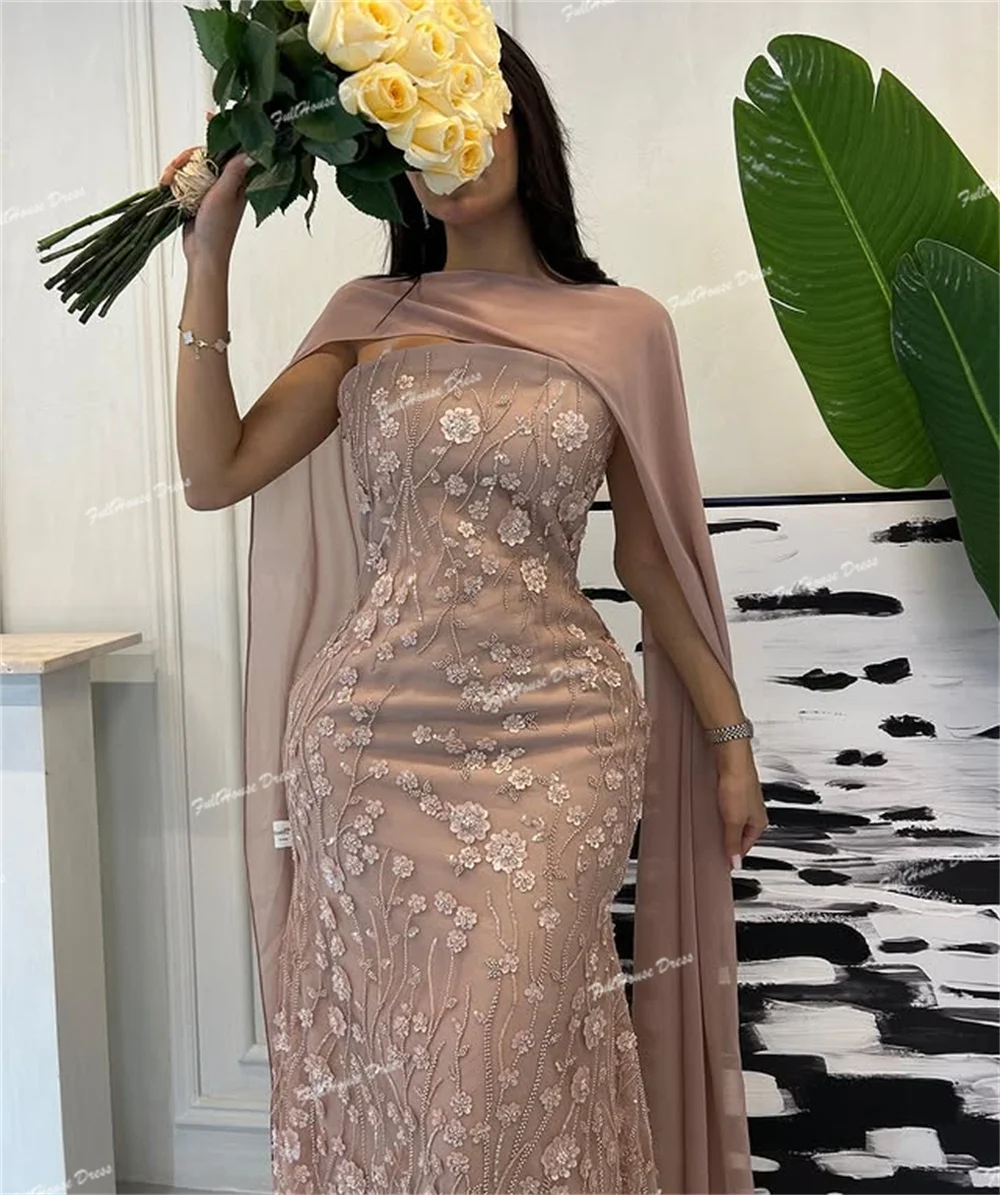 ชุดราตรีทรงปลอกแขนยาวประดับเลื่อมลูกไม้คุณภาพสูงสั่งตัดพิเศษสไตล์ซาอุดิอาระเบียพร้อมผ้าคลุม شارون سعيد