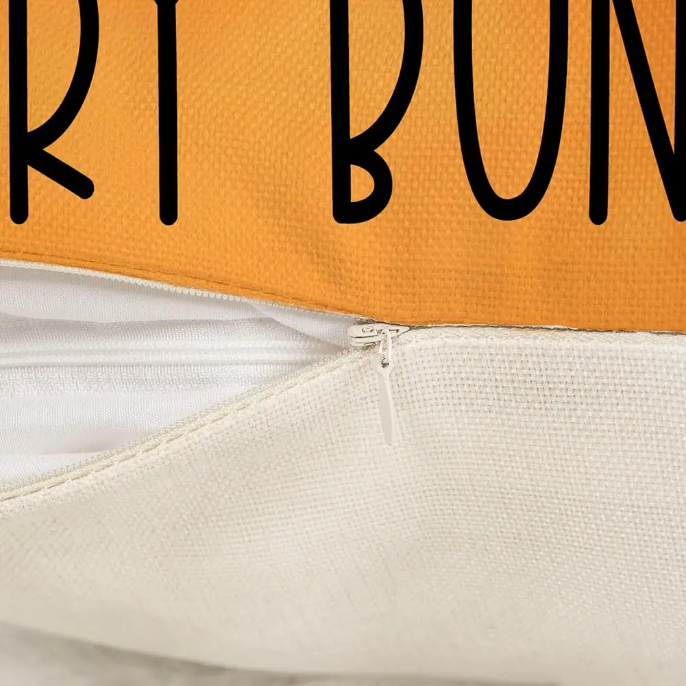 Easter Pillow Covers Set of 4,Welcome Peeps Bunny Carrots Farmhouse Decorations Spring Holiday Decor Throw Cushion Case for Home