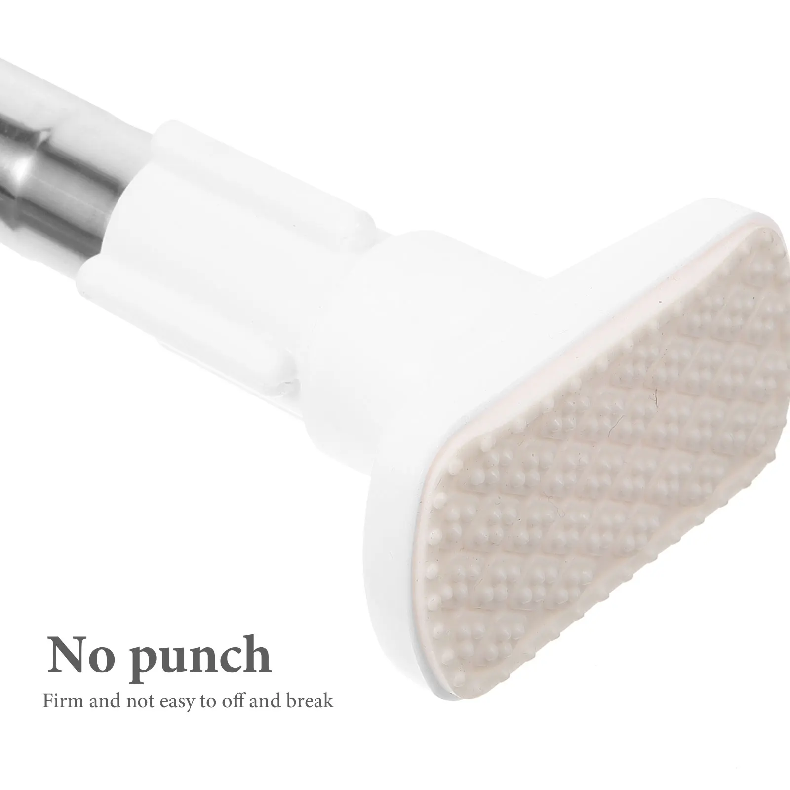

Telescopic Bath Curtain Rod ABS Stainless Steel Waterproof Moisture Proof No Punching Home Use Strong Bearing Practical