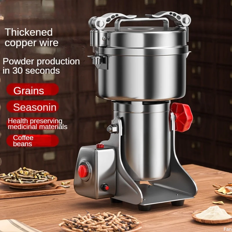 Coffee Bean Grinder 430 Stainless Steel Coarse and Fine Adjustable Grains and Herbs Grinding Kitchen Multifunctional Pulverizer