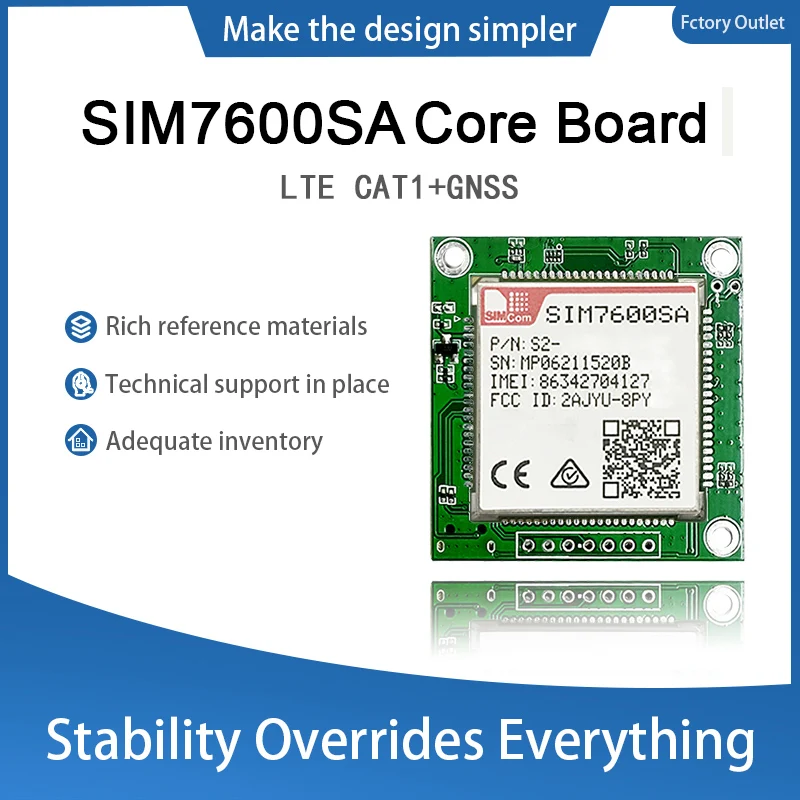 Original SIM7600SA Core Board Modem Australia/South America SIMCOM 4G LTE Cat1 Module Support GNSS Modem Development kit