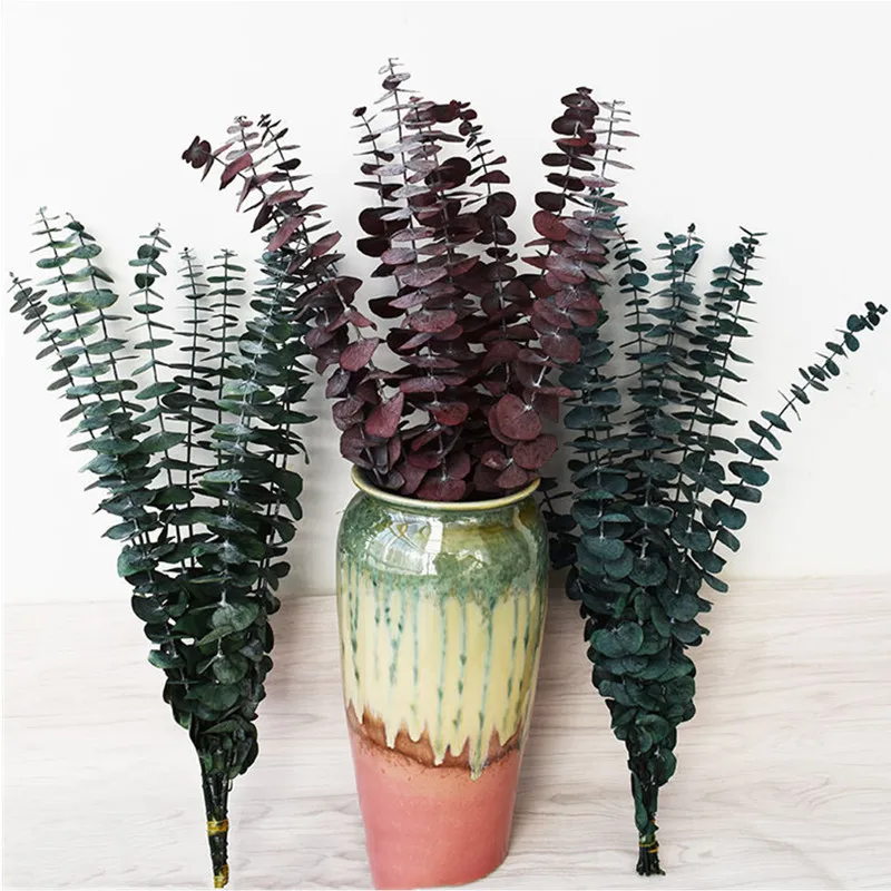 

10pcs/Lot Round Leaves Eucalyptus For Vase Flower Arrangement, Home, Office Decoration,Gifts Natural dried flowers Green,Red