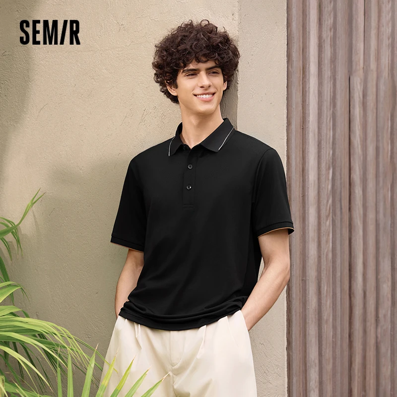 

Semir Cooling Antibacterial Anti Mite Polo Shirt Men Business Casual 2025 Summer New Color Block Office Commuter Top