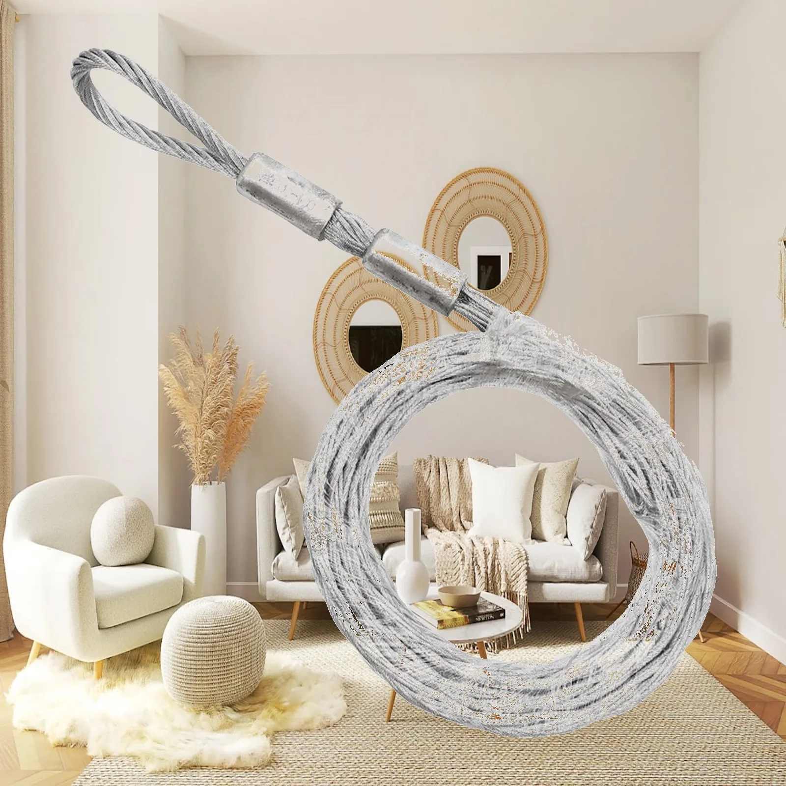 Wire Pulling Mesh Sock Cable Traction Net for Electrical Conduit Installation Heavy Duty Steel Grip Tool with Ferrule