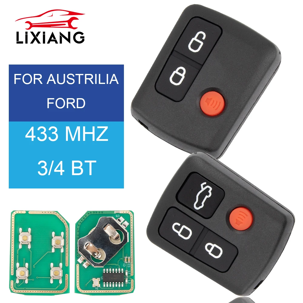 LIXIANG With Battery For Ford BA BF Falcon Sedan/Wagon Keyless Car Remote 3/4 Buttons Keypad Replacement Car Key 433MHZ