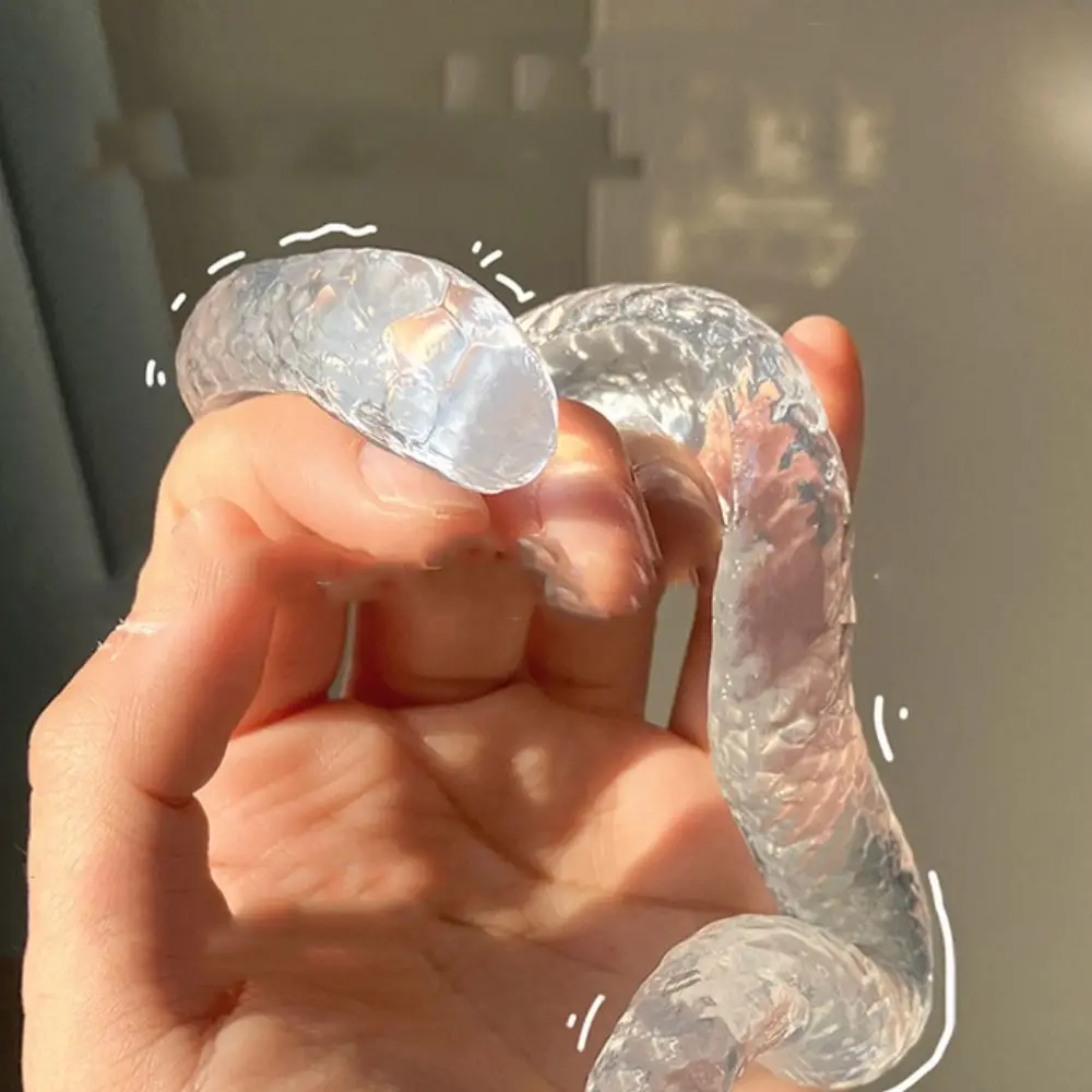 Handmade Slow Rebound Snake Toy Simulation Slow Rise Sticky Transparent Snake Squeeze Toy Kawaii Ultra Moist Snake Pinch Toy