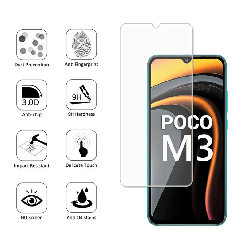 For Xiaomi POCO M3 Pro Glass POCO M3 Glass Screen Camera Protector for Xiaomi POCO M3 Pro F3 X3 Pro NFC Tempered Glass