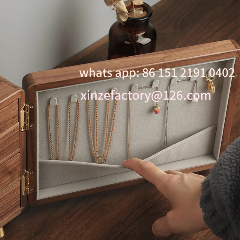 صندوق قابل للتخصيص منظم كبير الحجم درج صناديق المجوهرات تخزين حلقة قلادة سوار أقراط عرض الملحقات #4