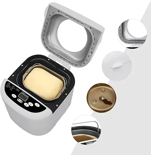 2024 Compact Breakfast Automatic Multifunctional Bread Making Machine Pizza Dough Maker 650-900g (1.5Lb, 2.0Lb) 700w