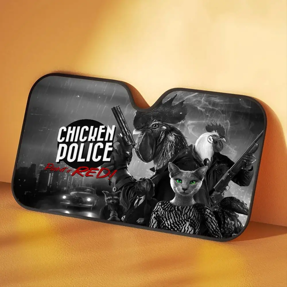 لعبة الدجاج طلاءها الأحمر مظلة السيارات الستائر الزجاج الأمامي المضادة للأشعة فوق البنفسجية حماية الجبهة الشمس الظل التبريد حامي #2