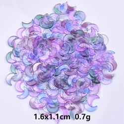 50pcs Colorful Moon Glass Beads DIY Earrings Bracelet Accessories Crystal Gradient Color With Hole Moon Beads DIY Jewelry Making
