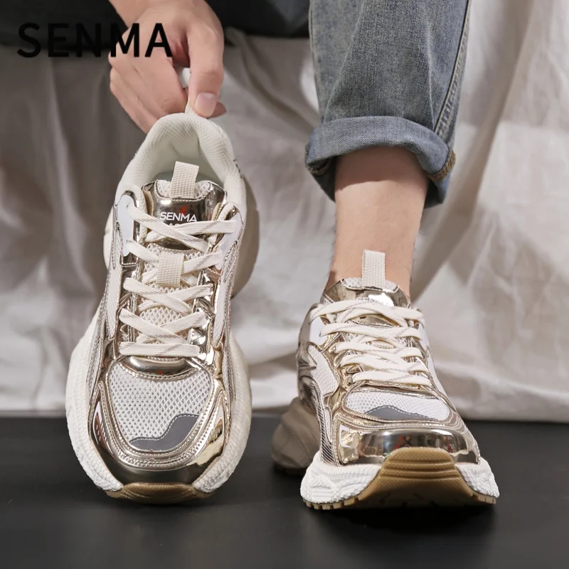 SENMA أحذية رياضية رجالية زوجين الترفيه احذية الجري غير مرئية زيادة عادية متعددة الاستخدامات تنفس سميكة القاع أبي الأحذية