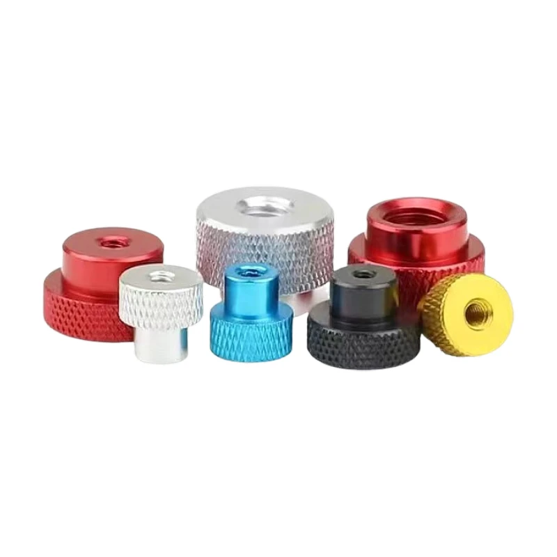 10PCS Premium Aluminum Alloy Knurled Hand Nut M3 M4 Stepped Through Hole Knurled Adjustment Nut Hardware Fastener
