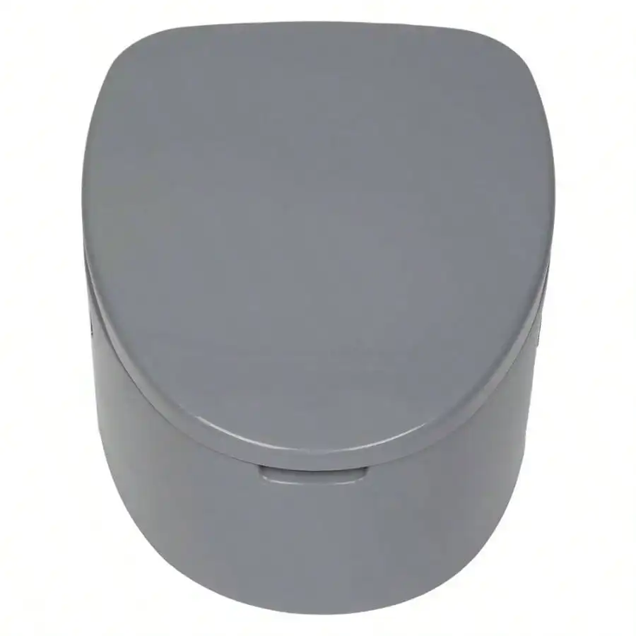 Inodoro portátil con antideslizante para acampar al aire libre, plástico duradero, color gris, fácil de limpiar y transportar