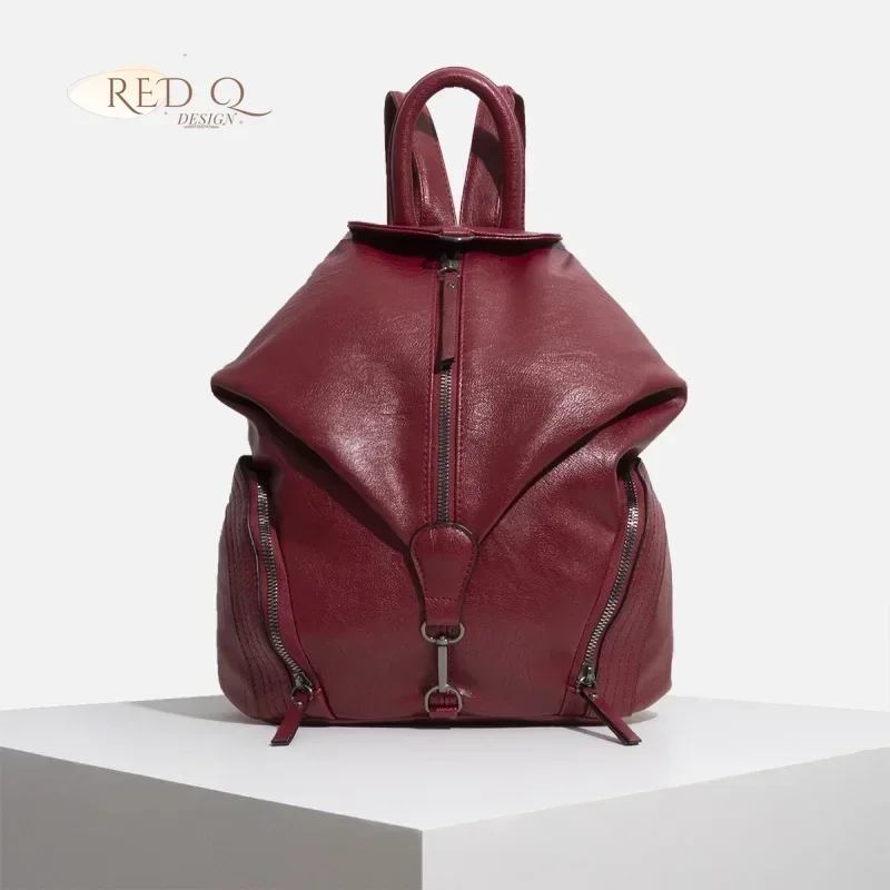 

Vintage Leather Women's Backpack Fashion Feminina Travel Backpack Trendy Anti-theft School Bag for Girls