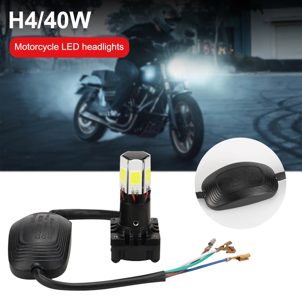 40W motorcycle bulb headlight LED H4 HS1 BA20D P15D H6 turbo lamp LED motor high low beam Universal motor  flashing