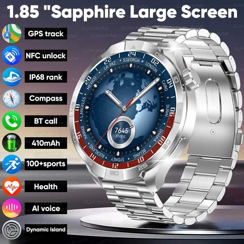 

2025 New GT5 Pro Series Smartwatch 1.85" Sapphire Screen Ceramic Titanium GPS Tracker NFC BT Call IP68 SmartWatch Global Version