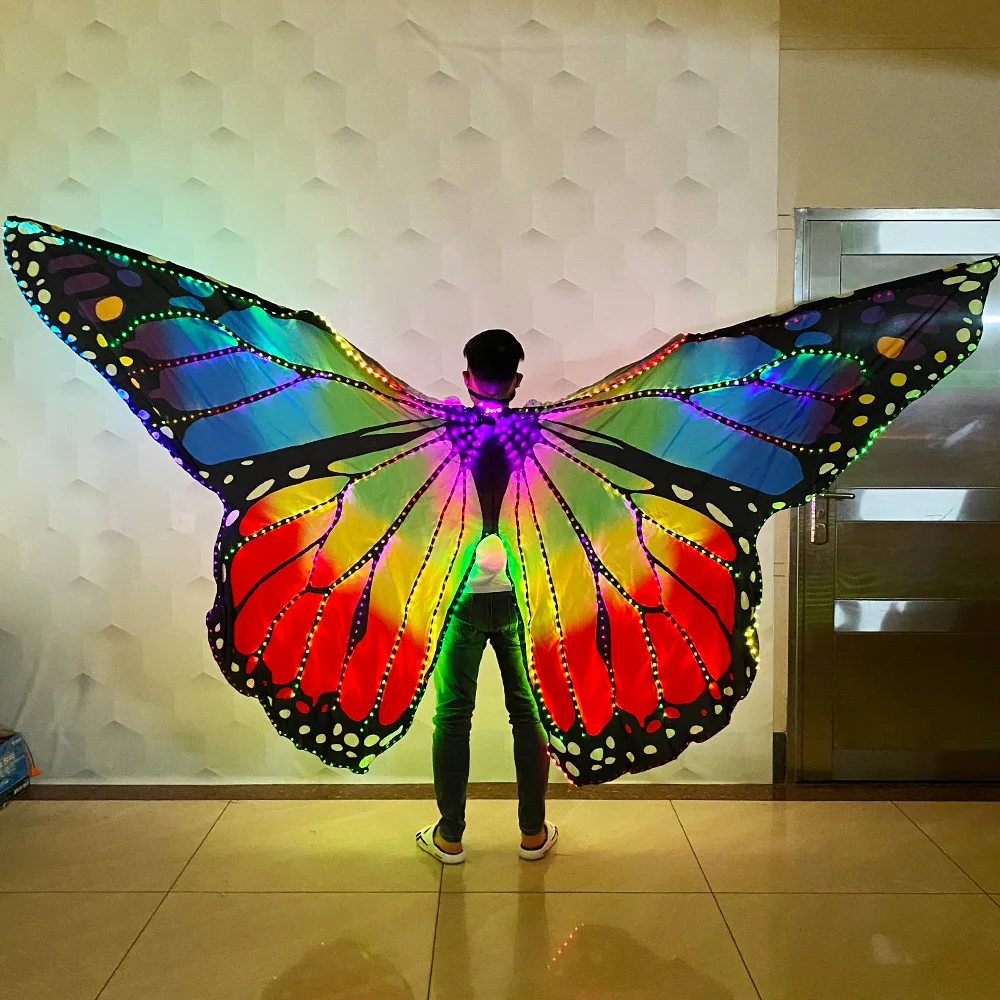 LED Wings Dance Accessories Girl led Wings Costume Remote Control colorful stage Belly dance party costume Glow butterfly wings