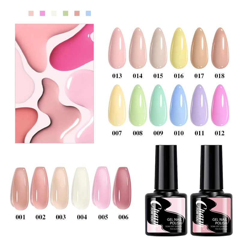 6pcs/Set Gel Nail Polish Set, 30 Soak Off UV LED Nail Gel Kit, Solid Color Glitter Nail Polish For Salon DIY Manicure Nail Art