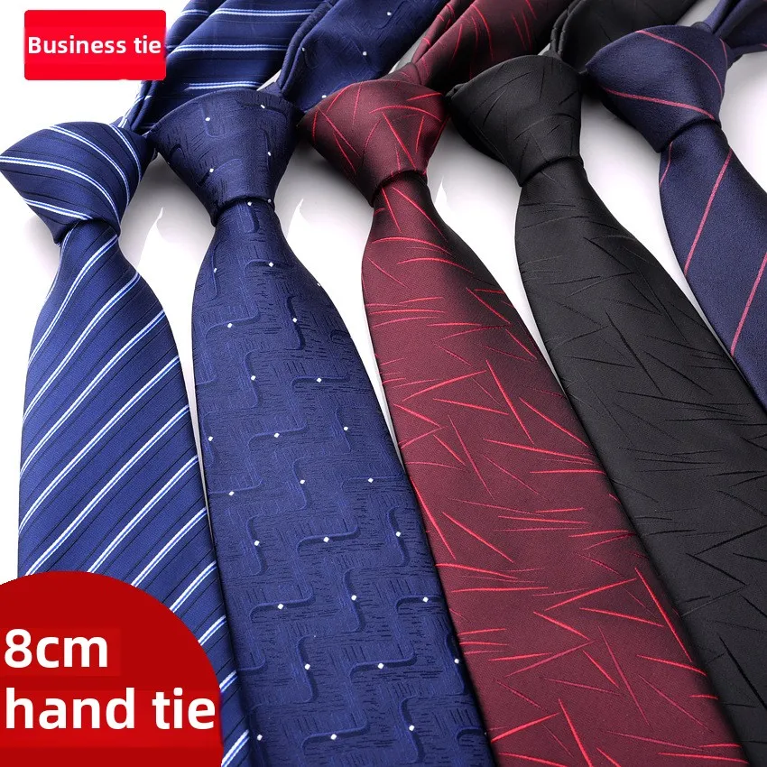 

8cm Men's Business Ties Men Striped Jacquard South Korean Silk Hand Luxury Men's Tie Elegant Mens Ties Luxury Fashion Ribbon Tie